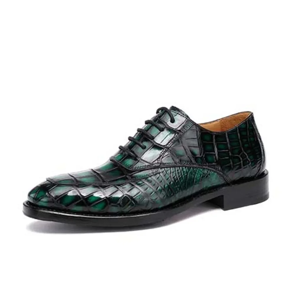 

Hulangzhishi деловая обувь для отдыха из крокодиловой кожи, ручная мужская обувь на шнуровке из крокодиловой кожи
