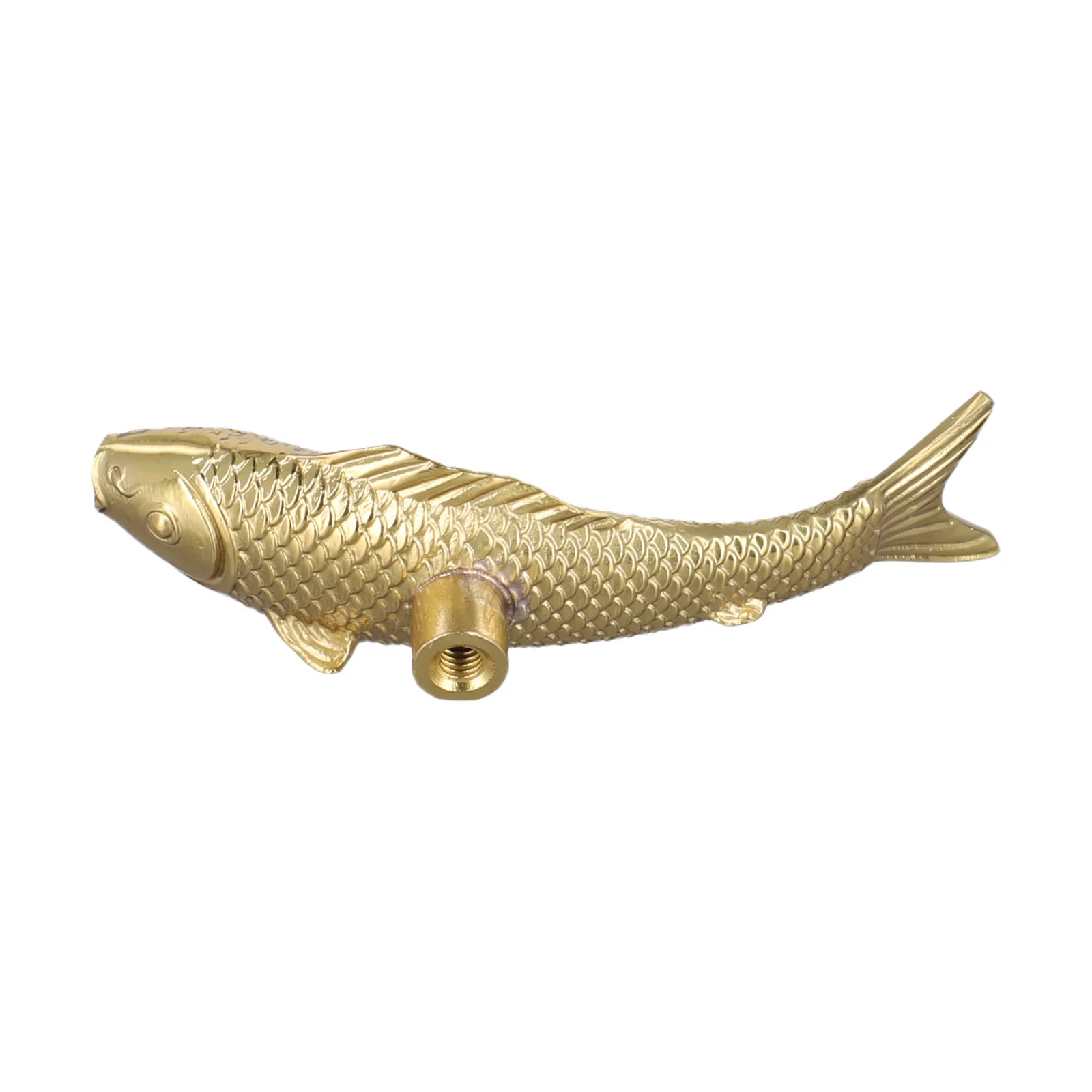 Goldfish Shape Solid Brass Retro Knobs Door Handles Cabinet Wardrobe Drawer Pulls Single Hole Home Hardware Accessories