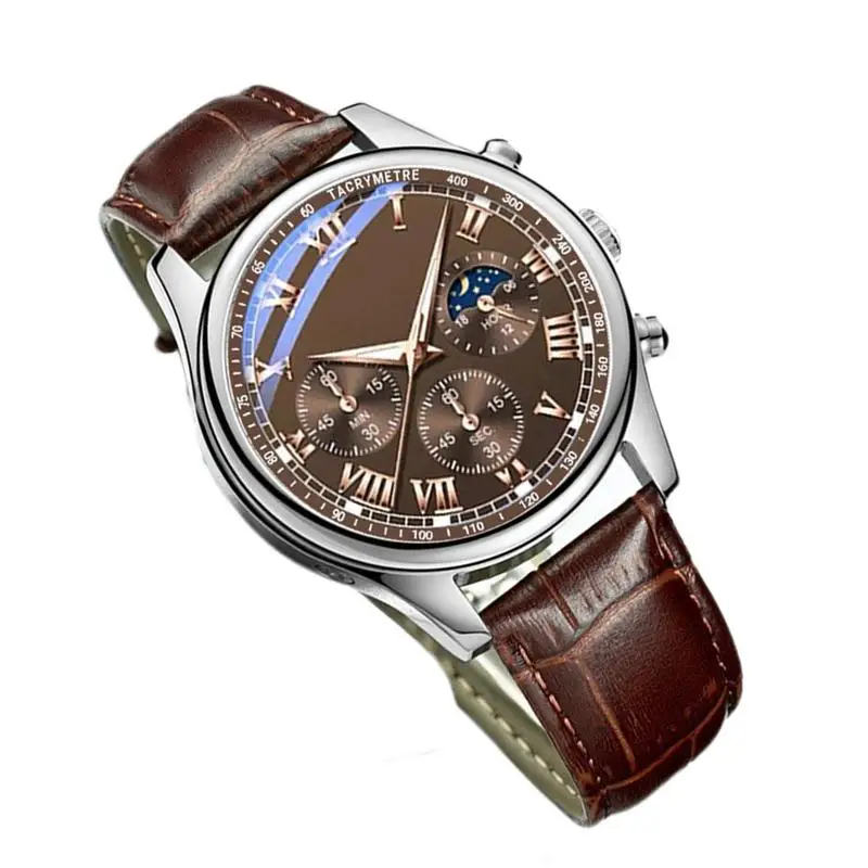 Business Wrist Watch with Leather Strap for Man Waterproof Fashionable Men Watch Casual Classic Men's Waist Watch