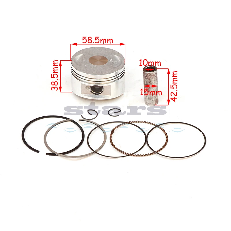 58.5mm big bore Cylinder Piston Ring Set for Scooter ATV QUAD 152QMI 157QMJ 1P57QMJ GY6 125 GY6 150 TO175CC