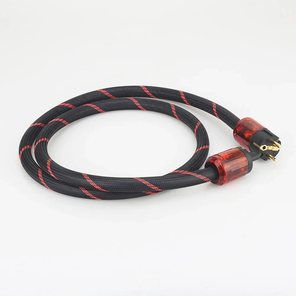 P101 + DW12 คุณภาพสูง OFC ทองแดง Audiophile สายไฟ 17 มม.รูปที่ 8 IEC-C7 สายไฟ AC สายเคเบิล HIFI Power CABLE