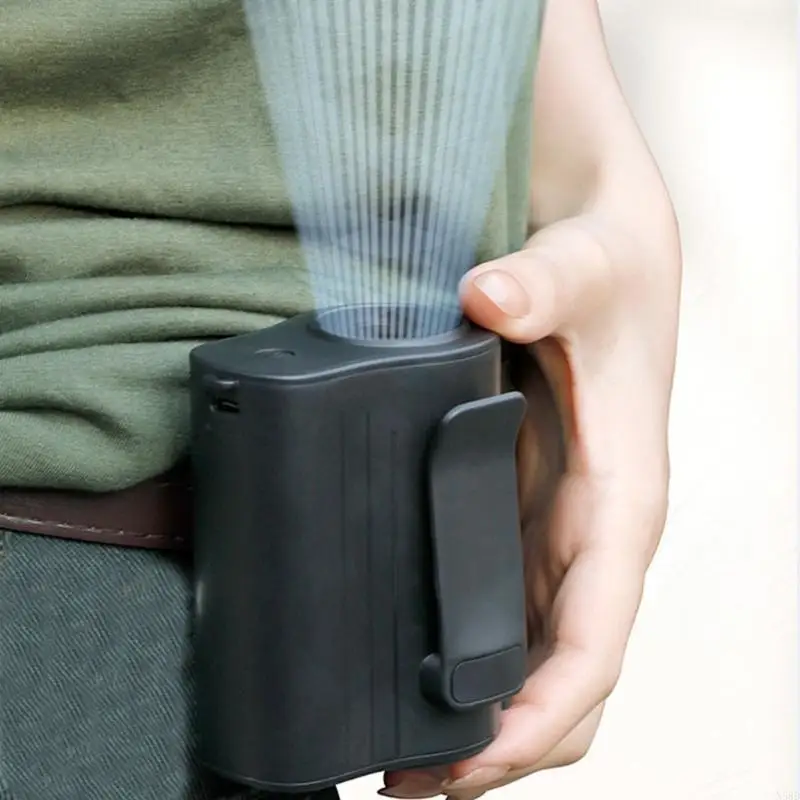 Wearable Belt Fan Portable Clip Fan 4000mAh Travel Fan ABS Texture Waist Fan Suitable for Outdoor Camping and Travel N58D