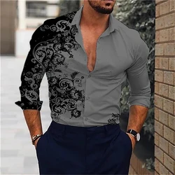 Hot Selling 16 Color Men's Shirts Classic Long Sleeve Shirts Loose Style Hawaiian Shirts Fashion Casual Shirts Plus Size 6XL