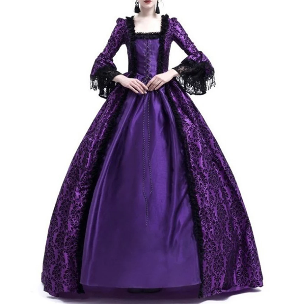 High End Court Dress Women Gothic Dress Court Dress Black Gothic Costume Medieval Renaissance Fashion Versatile Use