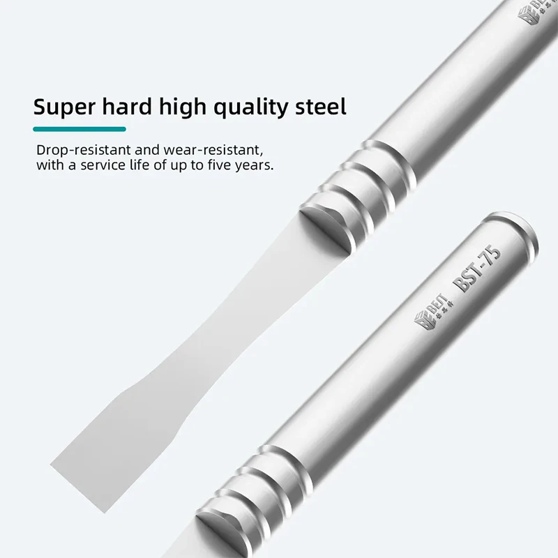 BST-75 Universal Aço Inoxidável Metal Raspador Desmontagem Lâmina Telefone Manutenção Abertura Tela LCD Ferramenta Tin Paste Coating