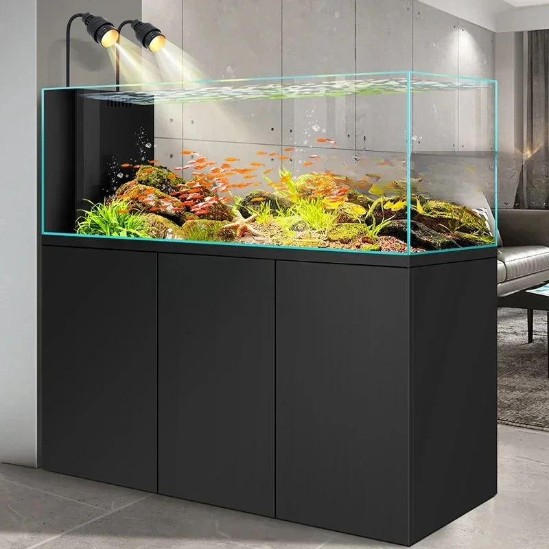 

Large and medium-sized side backpacks overflow bottom filter ultra white glass goldfish tank living room household use