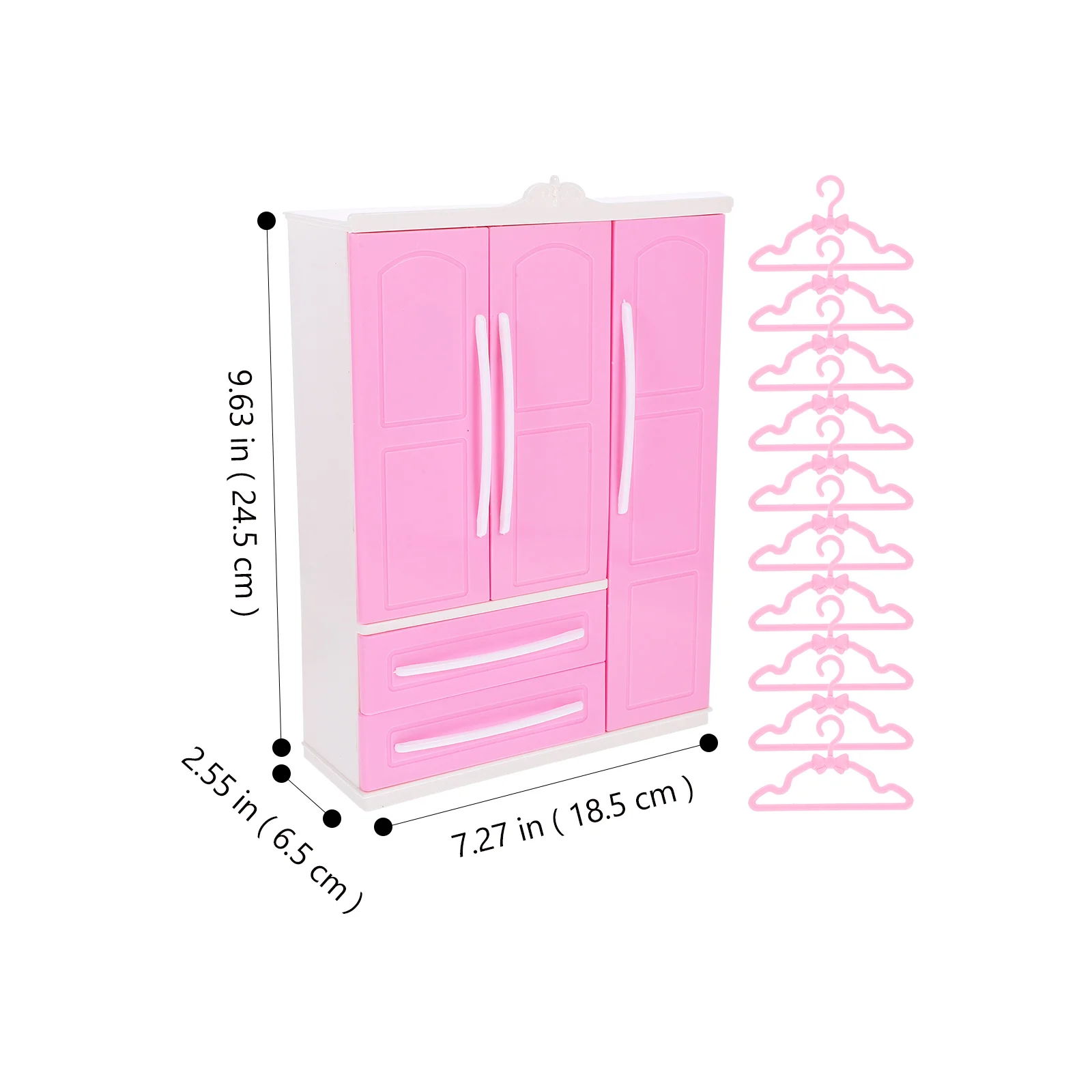 Appendiabiti Mini armadio modello Dolly vestiti casa accessori per abiti in plastica Baby Holding Rack Prop Pink Miniature