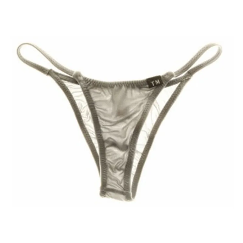 

Men's Low-rise Sheer Mesh Briefs, Thin Silky Transparent Triangle Underwear, High Elastic Breathable