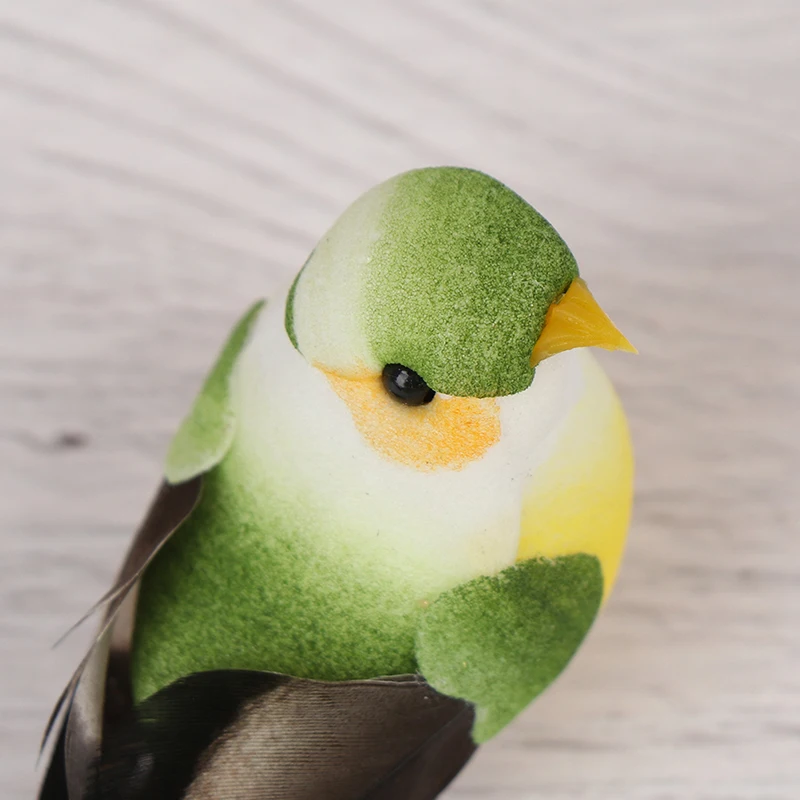 1Pc decorativo Mini uccelli di piume artificiali uccelli di schiuma artificiale home party Craft Table Decor Bird Toywedding decor