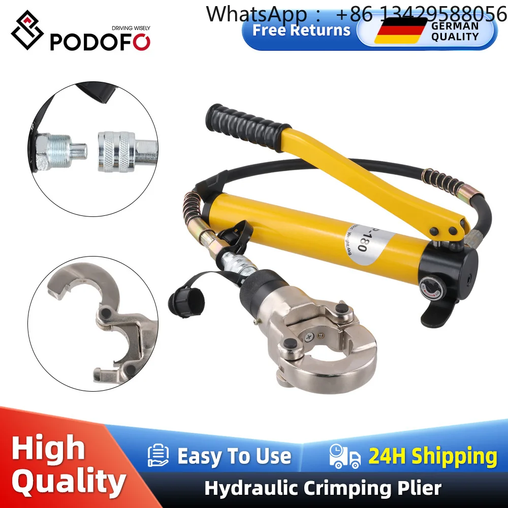 

Alicates prensado hidráulicos Podofo, tubo acero inoxidable 8T con troqueles para prensa cobre, herramienta prensado