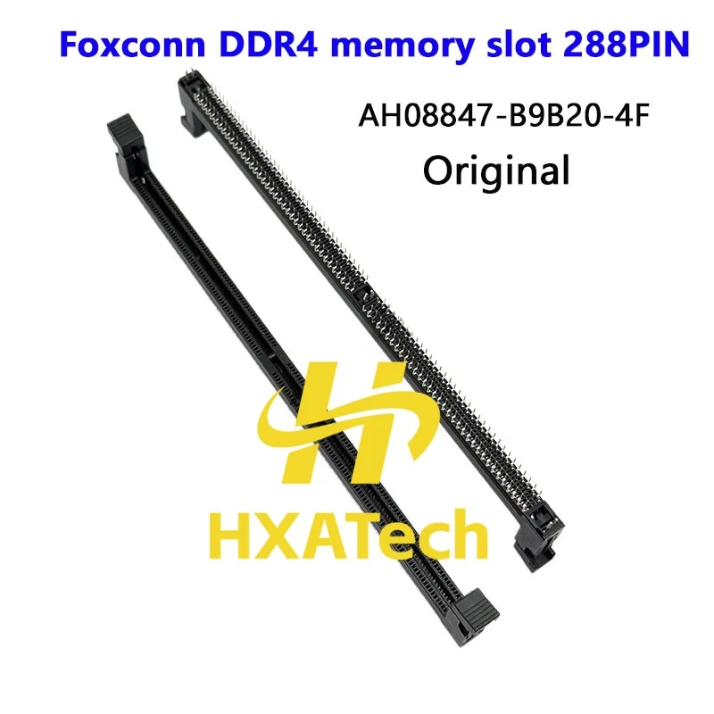 HXATech- Original Foxconn AH08847-B9B20-4F DDR4 memory slot 1.2V socket 288PIN Connector black for Computer motherboard