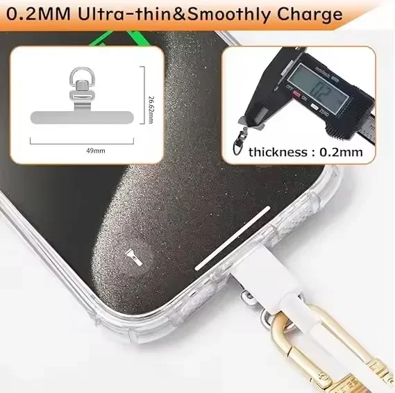Clip de cordón para teléfono giratorio 360 de acero inoxidable, adaptador conector universal antiextravío para correa de teléfono 5