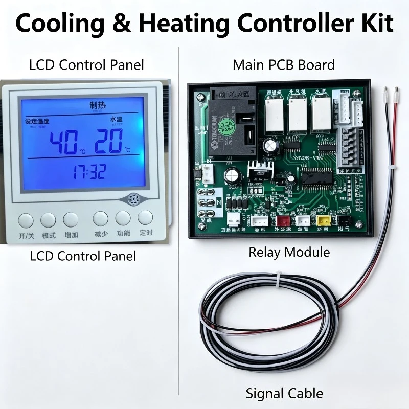 Air Energy Controller Universal Heat Pump Computer Board Electronic Expansion Valve Main Board 1.5p 2 Horse Complete Set