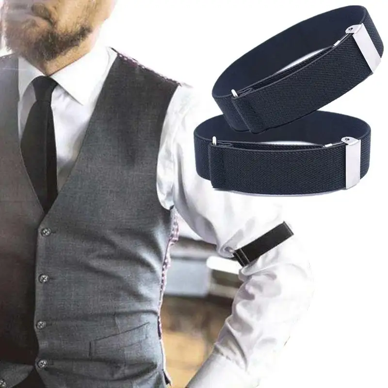 1Pair Unisex Adjustable Elastic Arm Bands Non Slip Shirt Sleeve Holders Practical Fasteners For Wedding Party Formal Occasions