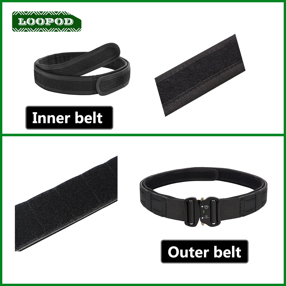 2 Inch Tactical Belt Molle Combat Battle Belt Double Layer Metal Buckle Fighter Belts combat belt quick molle battle belt