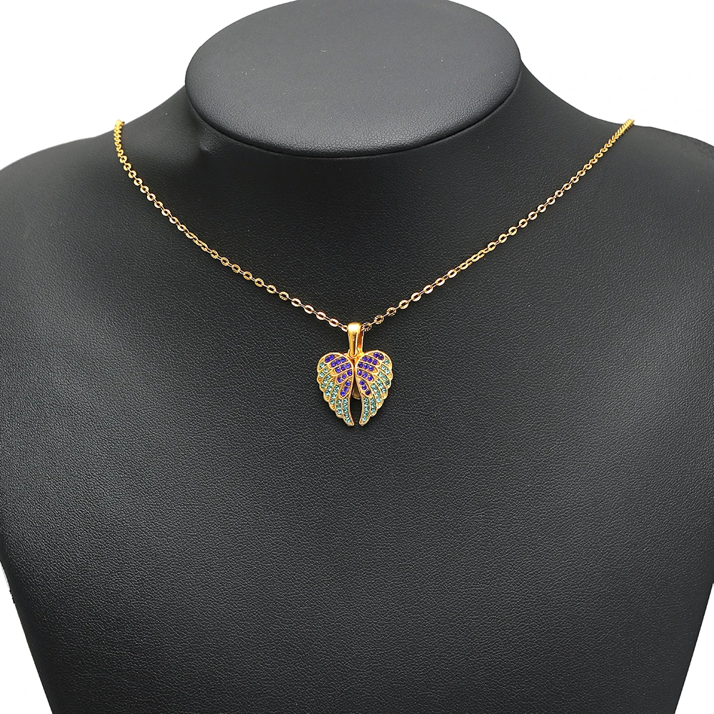 2 Stück Edelstahl Gold Engelsflügel-Anhänger für DIY-Schmuck, Armbandherstellung, Halsketten-Verbindungsstücke und Ohrring-Zubehör für Frauen und Mädchen – Detail 5
