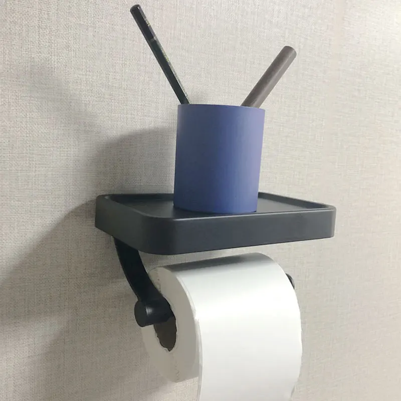 トイレホルダー,黒い壁に取り付けられた,トイレアクセサリー,バスルーム,トイレットペーパーホルダー