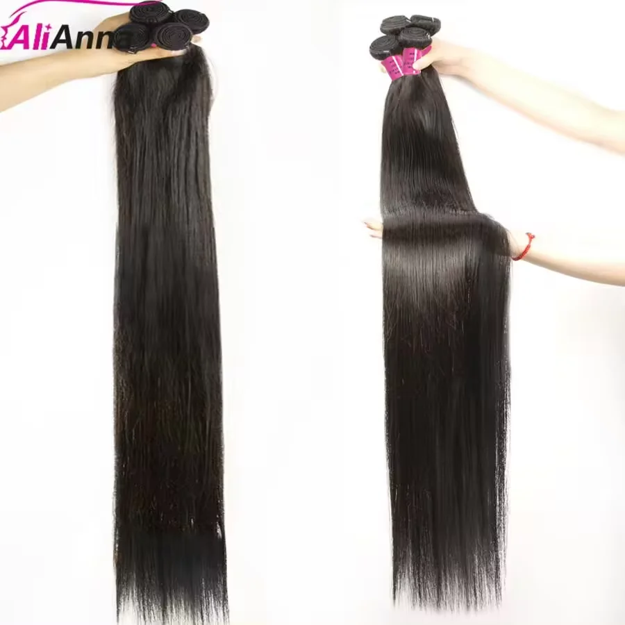 Straight Human Hair Bundles Raw Hair Bundles 100% Human Hair Extensions Natural Black Brazilian Hair Weave Bundles Fast Shipping