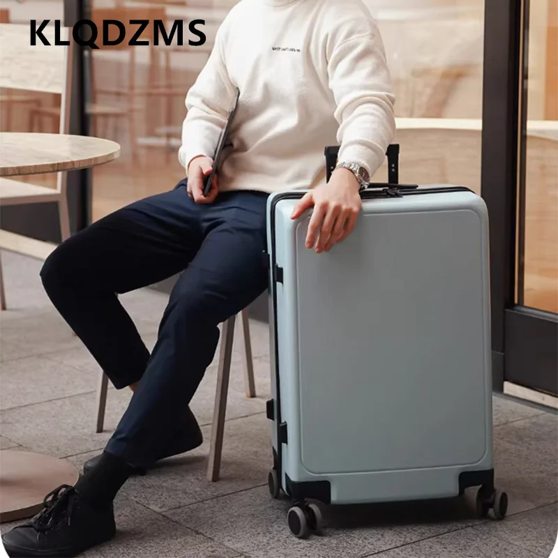 

KLQDZMS Zipper Suitcase 20"22"24"26"28 Inch Aluminum Frame Boarding Box Large Capacity Cart Case Cart Style Travel Bag Luggage