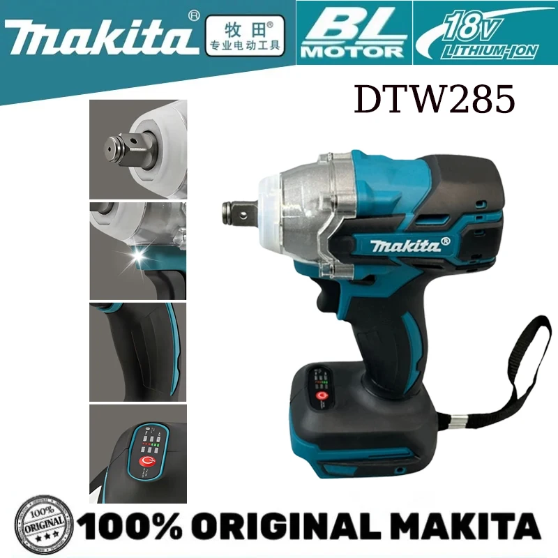 

Makita DTW285 Tools Impact Wrench Machine Brushless Cordless Electric Wrench Power Tools Rechargeable for Makita 18V Battery