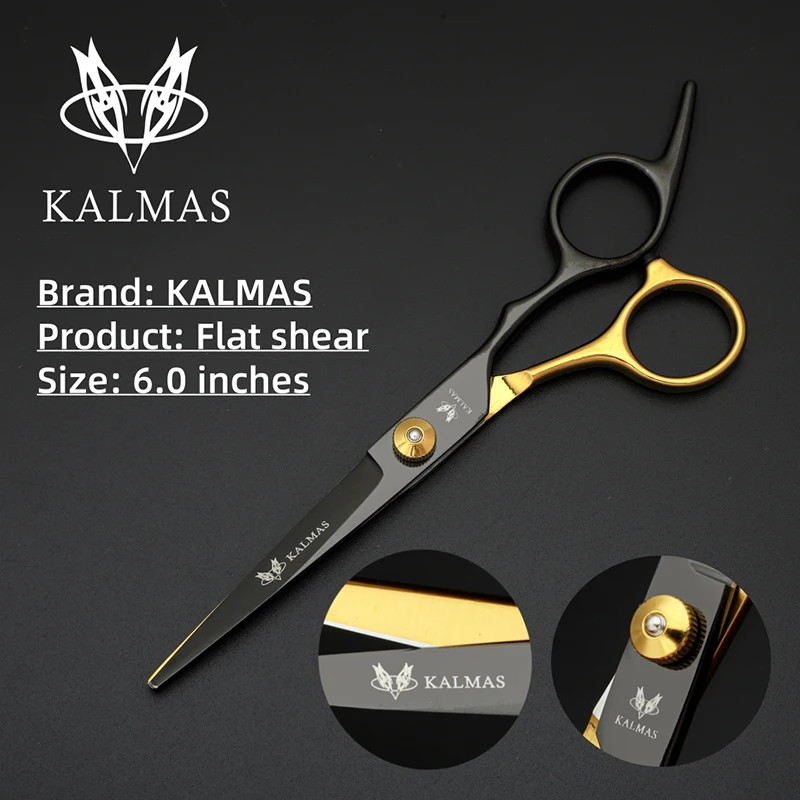 

KALMAS-,Профессиональный инструмент для стрижки волос, парикмахерская, ультратонкие ножницы для стрижки волос 440C .5.5-6,0-дюймовые ножницы для волос