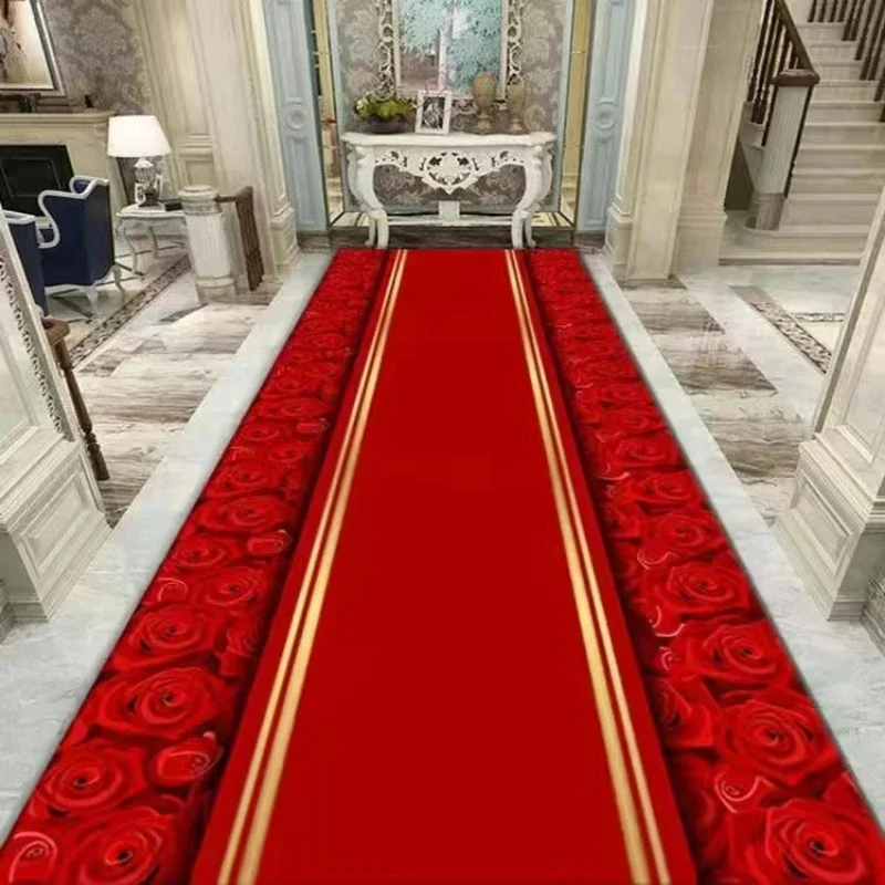 Light Luxury Diamond Shaped Pattern Lobby Carpets Rug Stairway Hallway Stairs Home Decor Corridor Aisle Runner Wedding Anti Slip