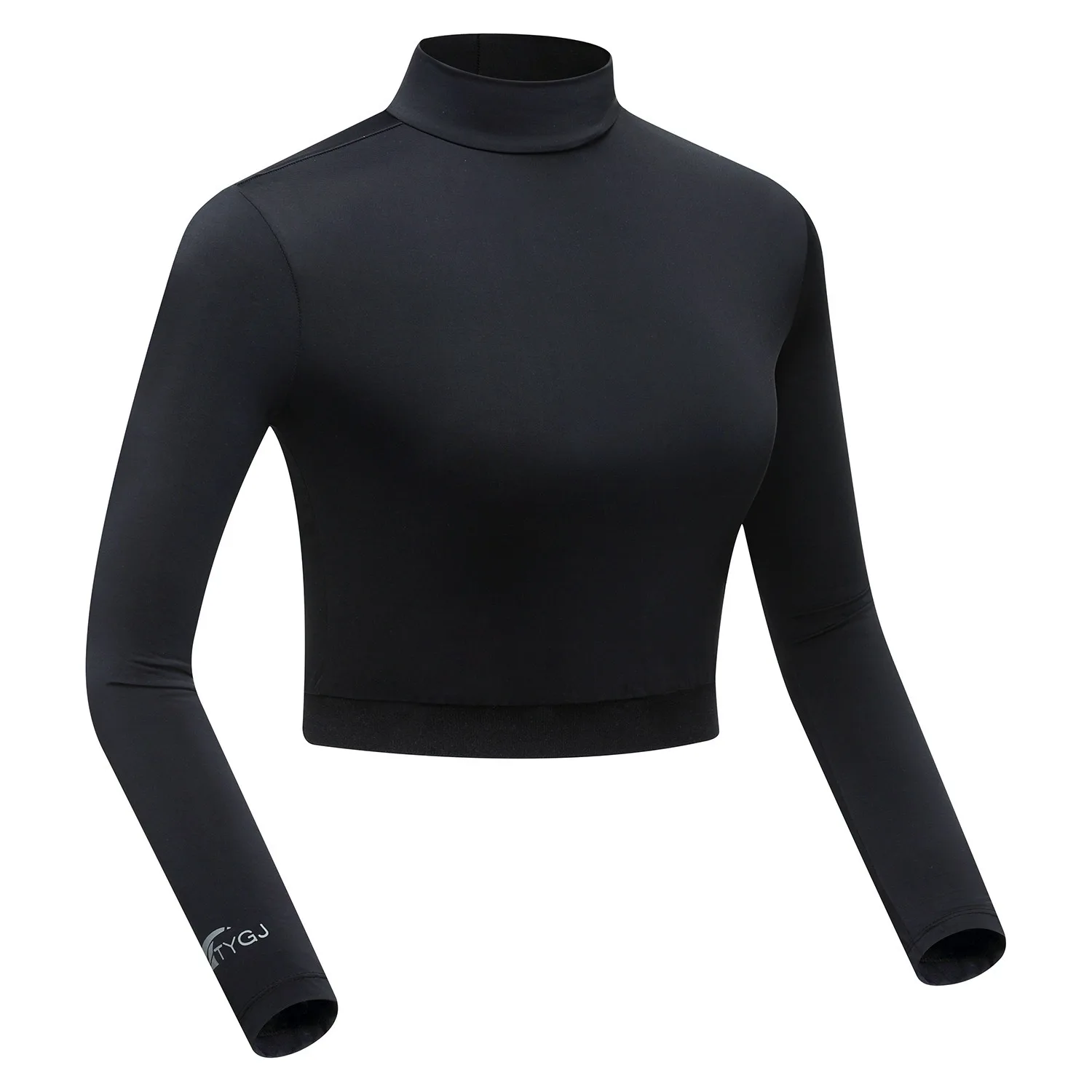 TTYGJ Golf Clothing Summer Sun Protection Clothing Ladies Ice Silk Bottoming Clothes High Waist Half Long Sleeve T-shirt