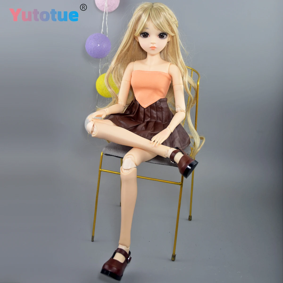 YUTOTUE 60 cm Hoogte Meisje Pop Make Gezicht Mode Outfits Pruiken Volledige Set 1/3 BJD Pop Speelgoed Kids Gift