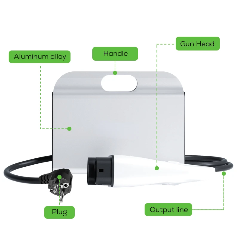 Box Stazione di ricarica intelligente veloce Potenza regolabile Tipo 2 Caricatore portatile CC Ev Ricarica mobile Evse Solar Ev