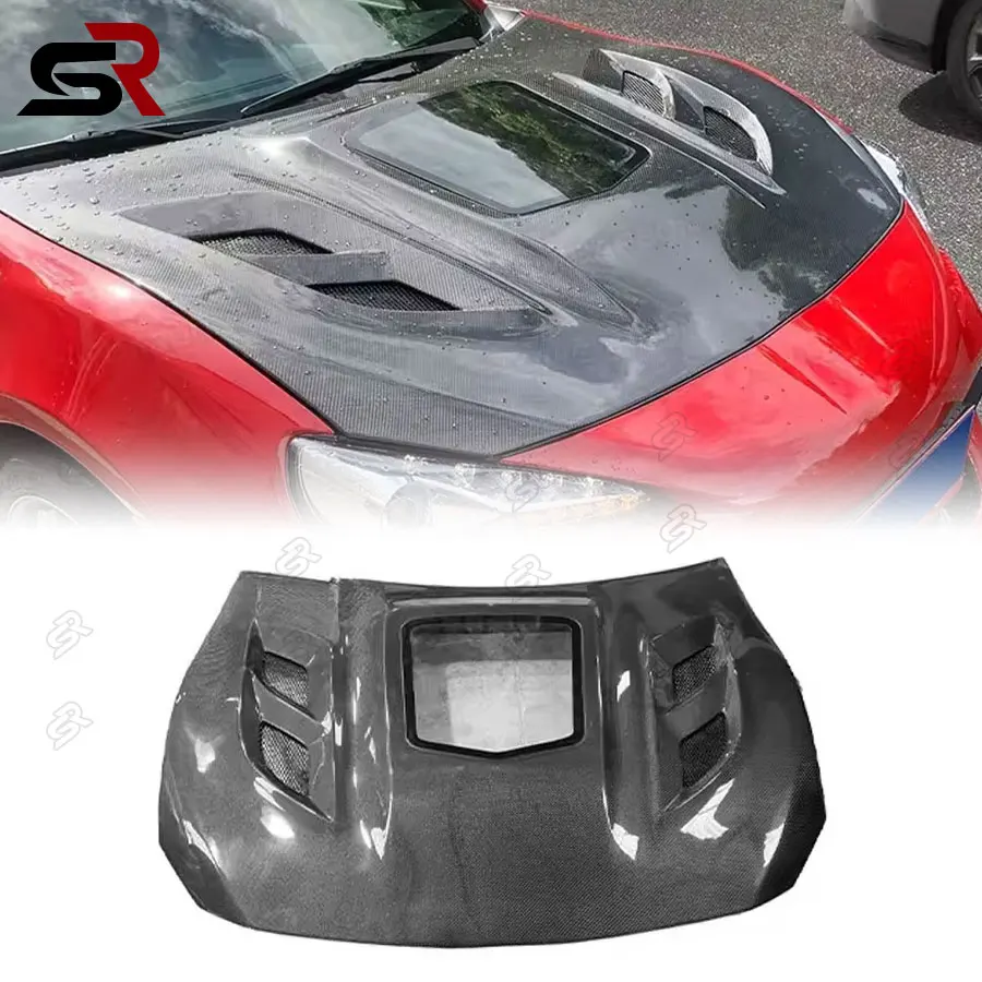 For Toyota GT86 BRZ ZN6 ZD6 2012-2020 Carbon Fiber Front Bumper Engine Cover Front Hood Clear Glass Cover Body Kit