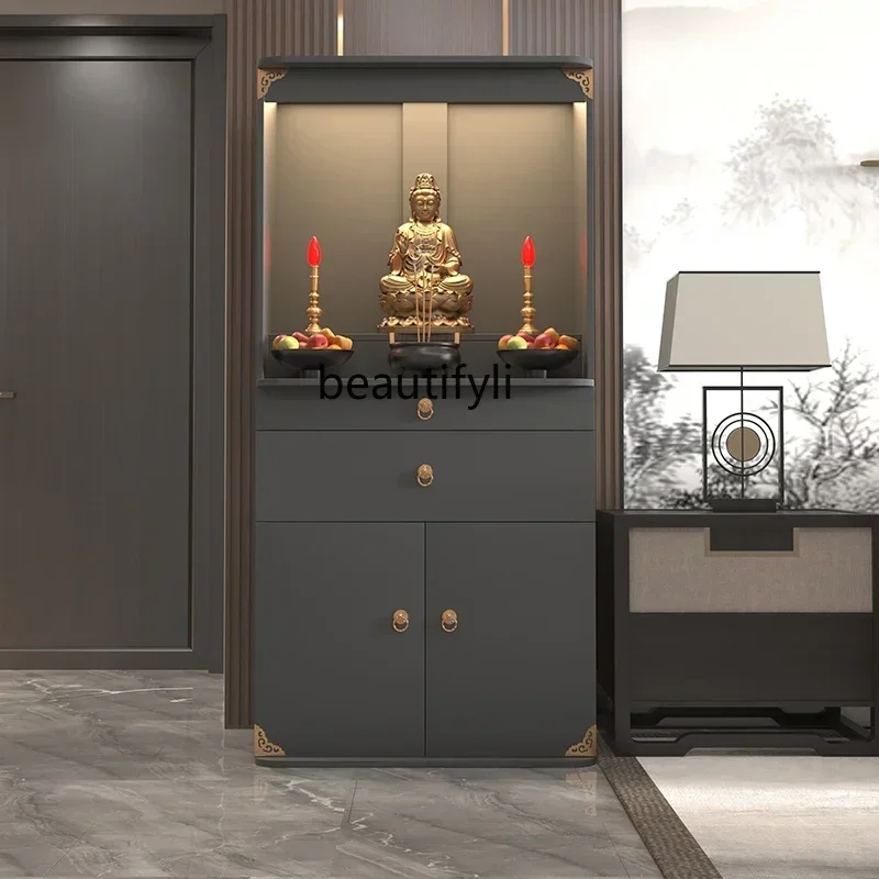 

A07 NEW Buddhist shrine New Chinese vertical cabinet Shrine offering table Modern light luxury Buddha statue cabinet Shrine