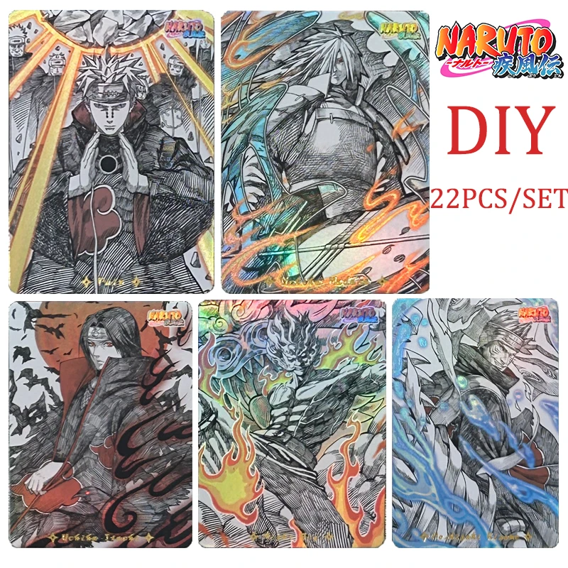 Naruto DIY 22PCS/SET Naruto Uzumaki Jiraiya Sasuke Uchiha Kakashi Kakashi Boy Collectible Cards Christmas Birthday Present