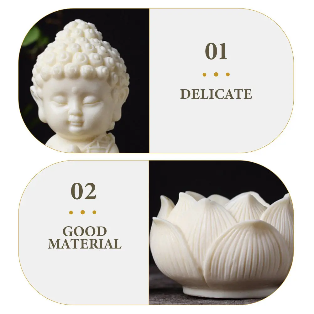 1Set Exquisite Resin Buddha Sculpture for Home Garden Decor Indoor Outdoor Space Calming Ambiance Unique Desktop Craft