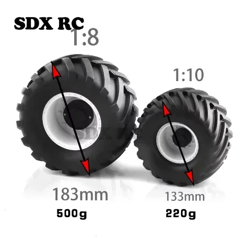 4PCS/Set Wheel Rim&Rubber Tires for 1/10 RC Monster Truck Car Tamiya HSP HPI Kyosh HPI Tamiya Kyosho