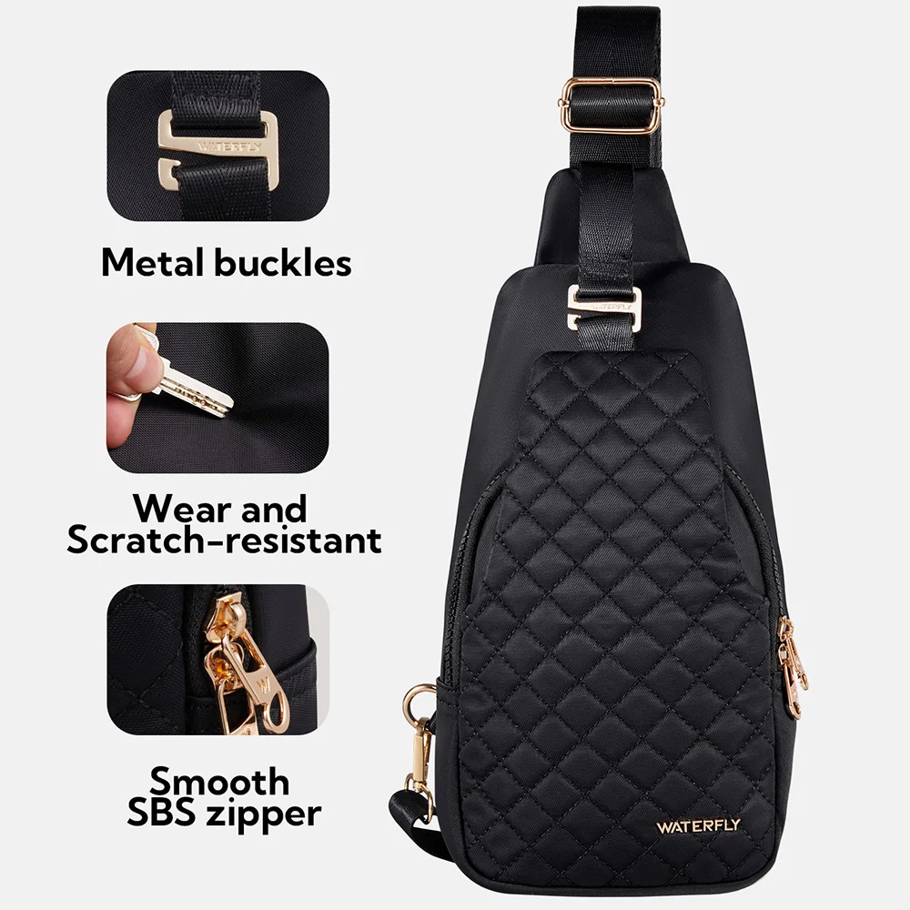 WATERFLY Small Crossbody Sling Backpack Fashion Chest Crossbody Bag For Women Men Anti Theft Stylish Travel Casual Daypack