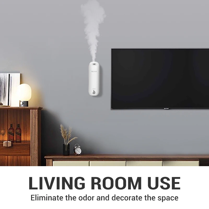 Difusor de Aroma montado en la pared, difusor de aceites esenciales de 3 modos, atomización ultrasónica recargable, humidificador de aromaterapia para el hogar