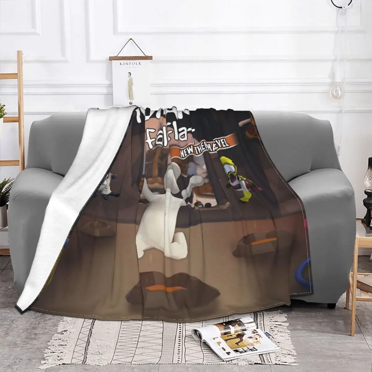 Competition Winner Content Human Fall Flat Decrypting Games Blanket Velvet Thin Throw Blankets For Bedding Plush Thin Quilt