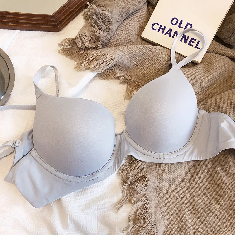 Nahtlose Unterwäsche für Frauen plus Größe BH sexy tief v Push-up Büstenhalter solide drahtlose bequeme 85 90 c d e Tasse Dessous – Detail 16