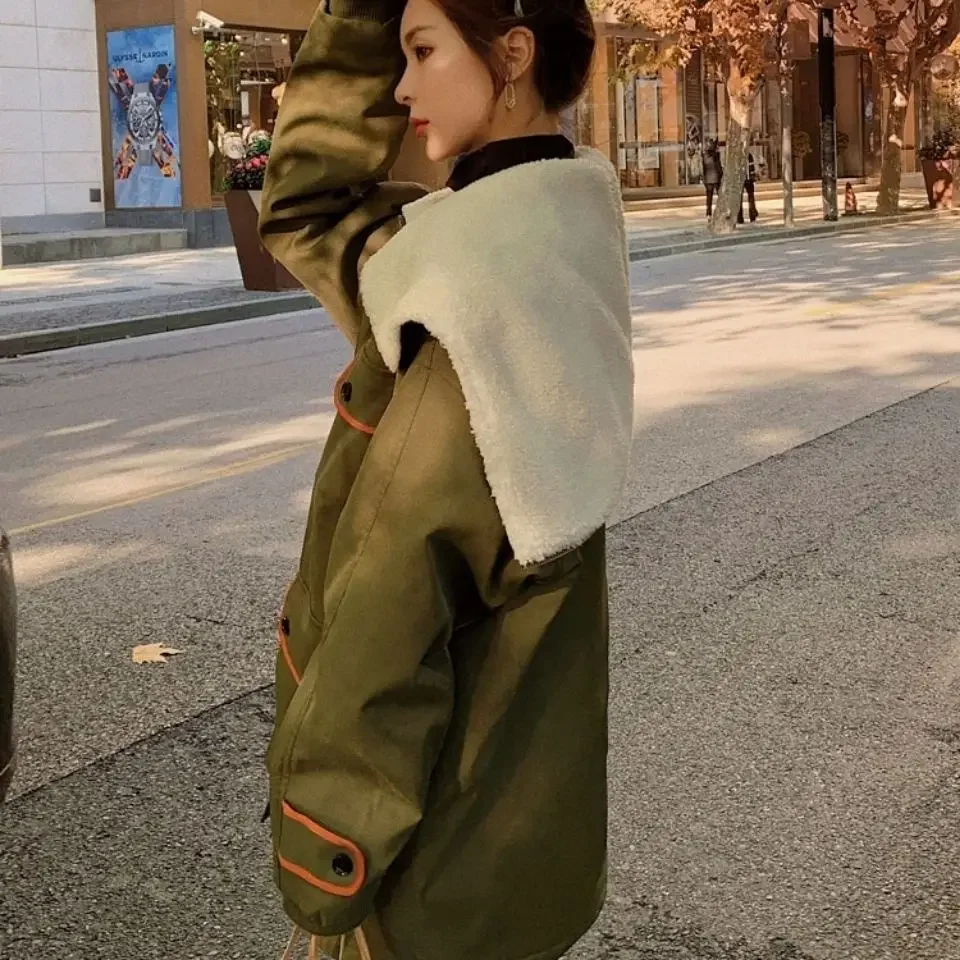 Winter Women's Cold Coat Parkas Super Hot Coats Jackets Fur Lined Coat Bomber Jackets Oversized Korean Fashion Luxurious