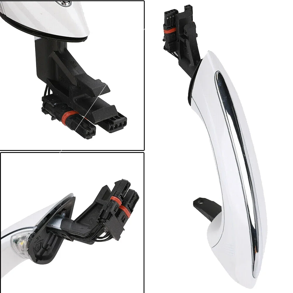 4X White Outer Outside Exterior Comfort Access Door Handle Set For BMW 5 6 7 Series F07 F10 F11 F06 F12 F13 F01 F02 51217231931