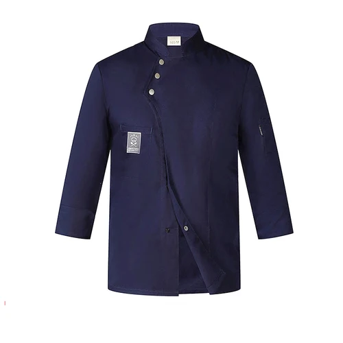 Imagen 2 del producto Chaqueta de Chef Unisex, camisas de cocina de manga larga, uniformes de camarero de restaurante de Hotel, ropa de trabajo de Catering y panadería, ropa de cocina de Hotel