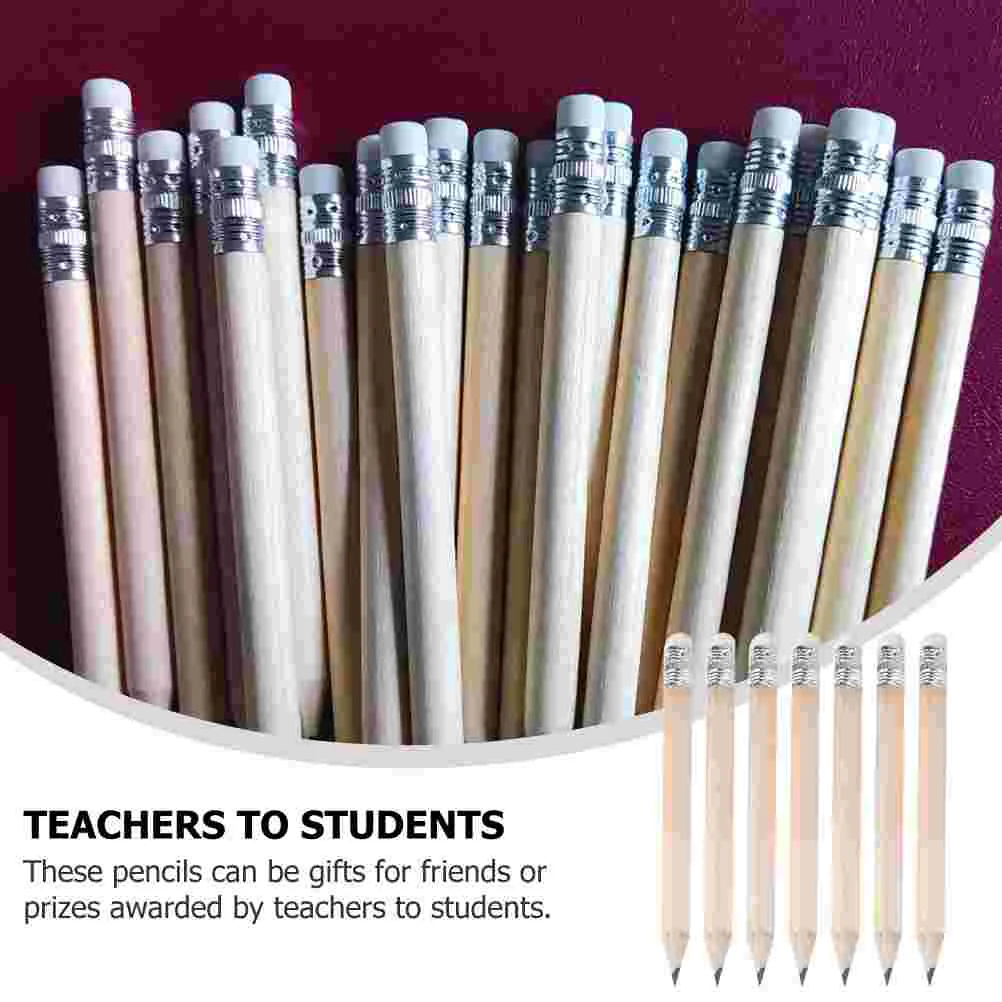 60 Pcs Short Pencil Erasable Pencils Toddler Writing Primary Basswood Large for Kindergarten