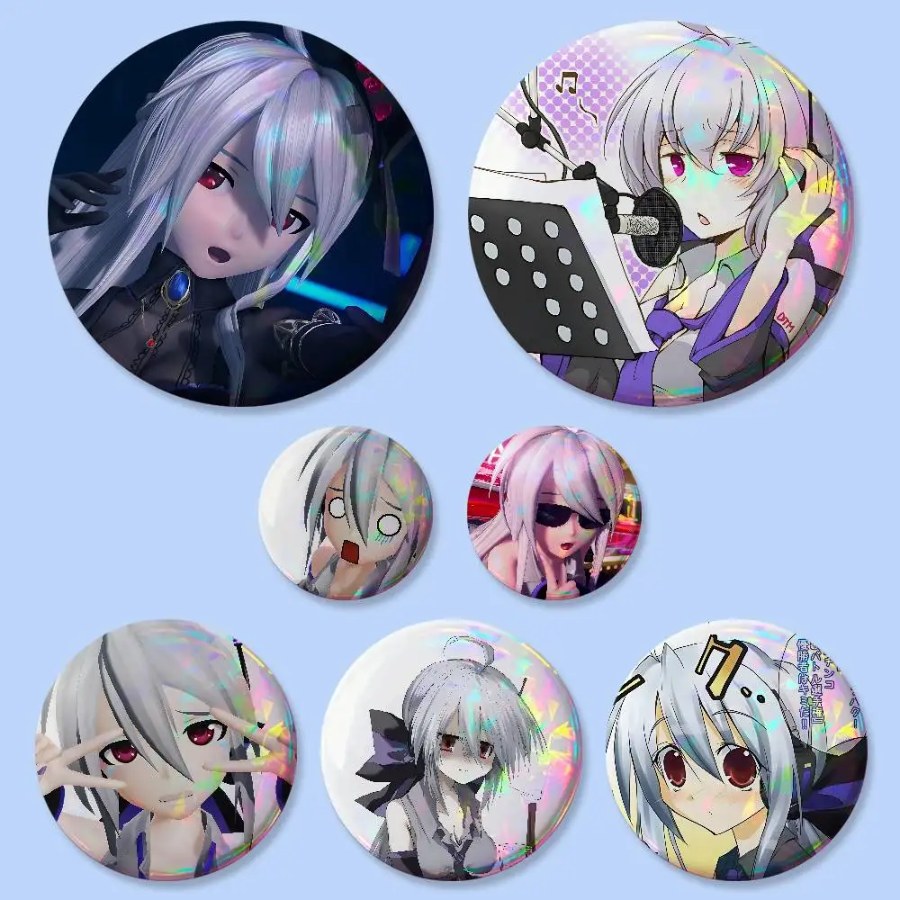 Virtuelle Sängerin Y-Yowane Haku Abzeichen 25 32 44 58 75 mm Runde Cosplay-Pins Taschendekoration Fans Sammlerstücke Freunde Geschenke Brosche Souvenir