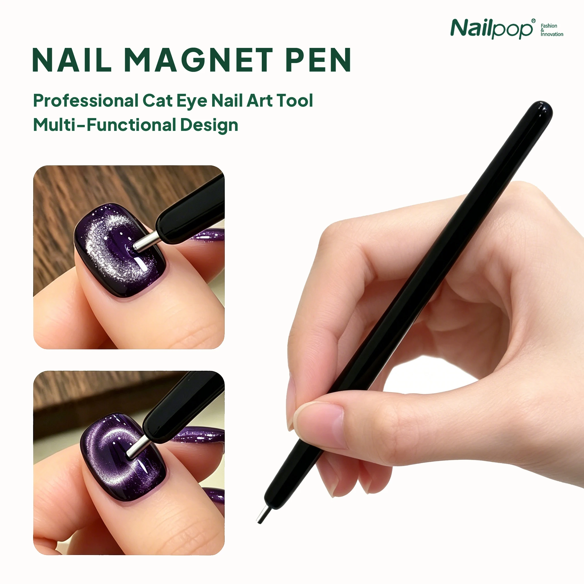 

Nail Magnet Pen Single Head Strong Cat Eye Effect Magnetic Stick UV LED Gel Nail Polish Manicure Tool Easy Professional DIY 1pc