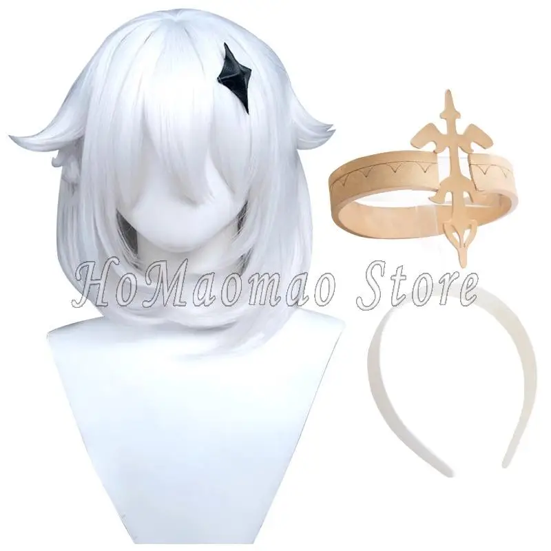 Popular Games Affect Paimon Cosplay Off White Wig Jewelry Christmas Carnival Party Camouflage Anime Show