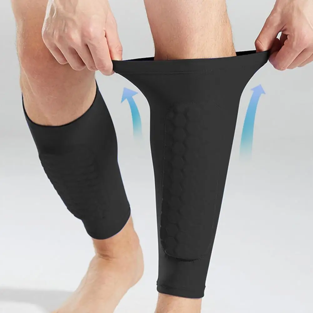 Gaines élastiques pour mollets pour adultes, Protection contre les chocs, protège-tibia de Football avec coussinets en nid d'abeille pour Football, Rugby, Tennis pour ultime