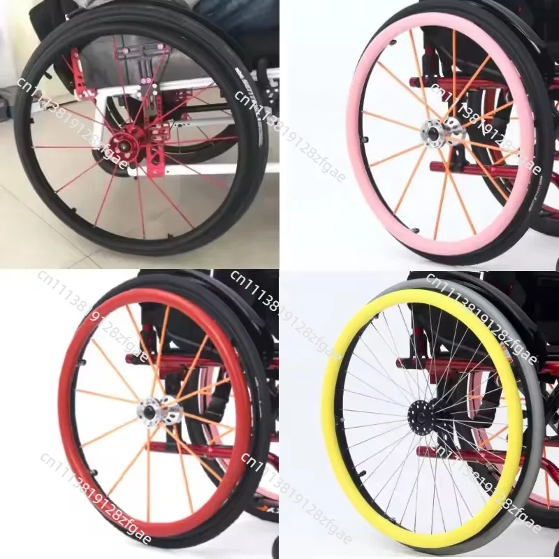 1 Pair 22/24 Inch Wheelchair Push Rim Covers Non-Slip Grips Silicone Hand Cover Rear Wheel Grips Accessories