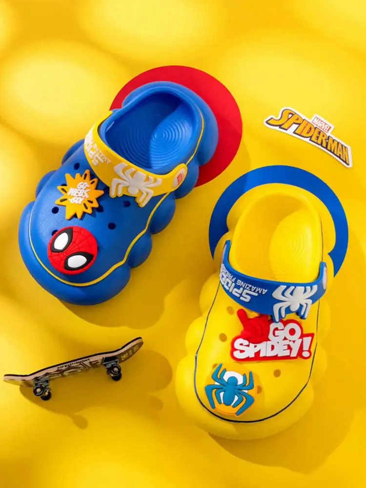 

Children Garden Shoes Baby Boy Girl Cartoon Spider Man Print Sandal Summer Slipper Kid Soft Indoor Non-slip Beach Shoes 150-200