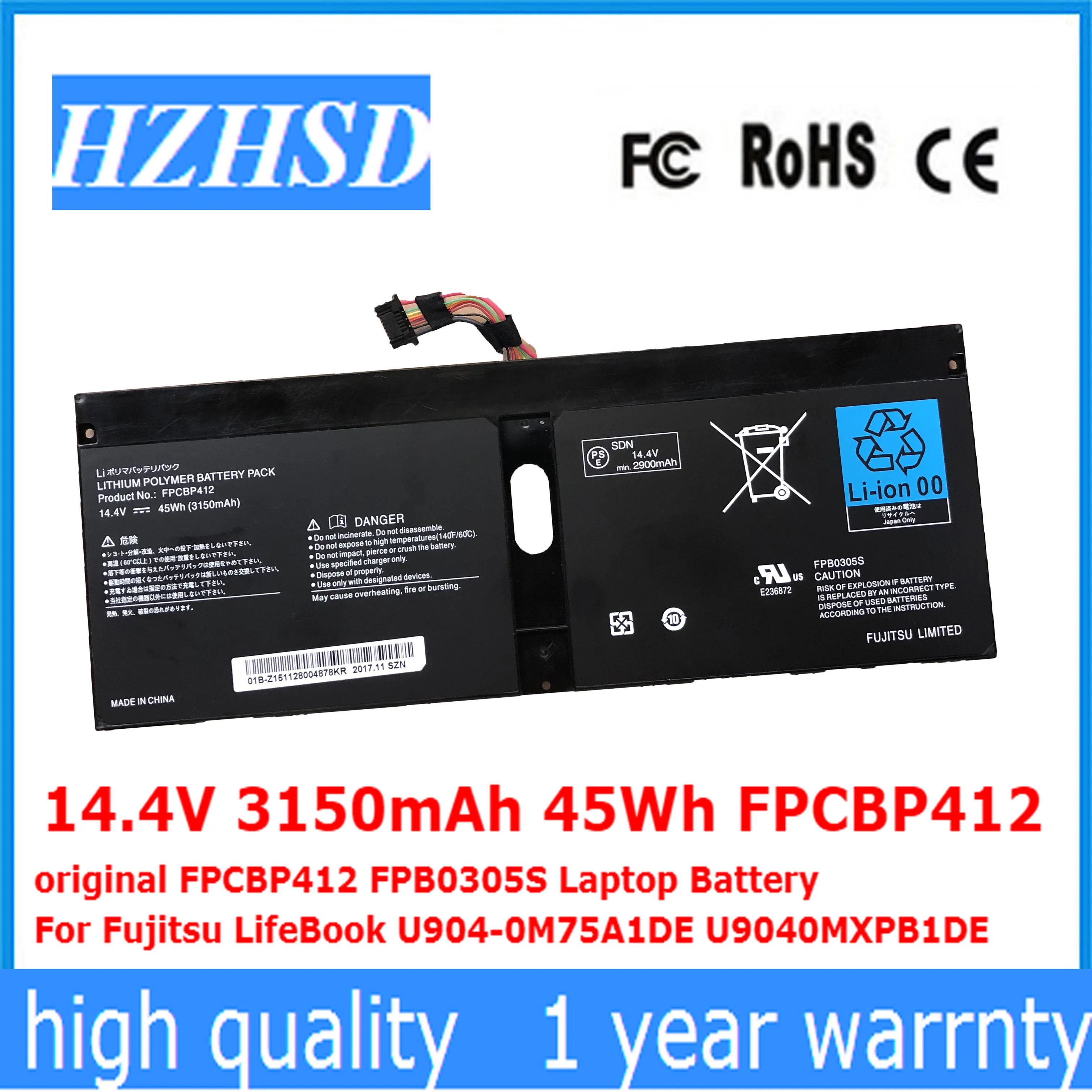 14.4V 3150mAh 45Wh FPCBP412 originale FPCBP412 FPB0305S Batteria Del Computer Portatile Per Fujitsu LifeBook U904-0M75A1DE U9040MXPB1DE