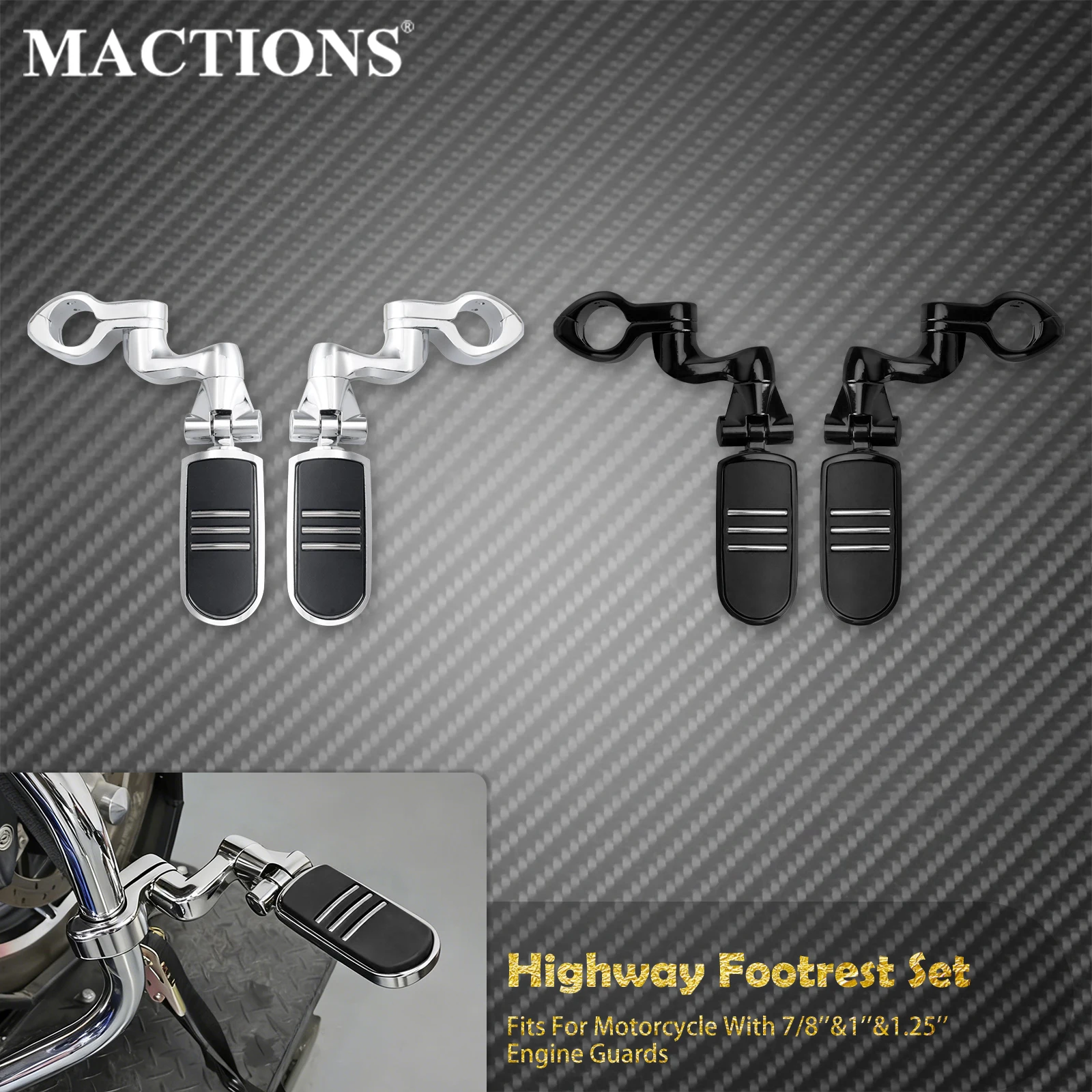 

Подножки для защиты двигателя мотоцикла на шоссе 360° ° Регулируемая педаль подставки для ног для Harley Softail Touring Sportster XL Dyna для Yamaha